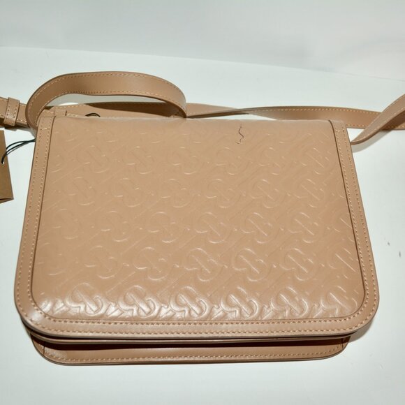 NWT BURBERRY CROSSBODY CALFSKIN EMBOSSED MONOGRAM MEDIUM TB BAG - Picture 6 of 12